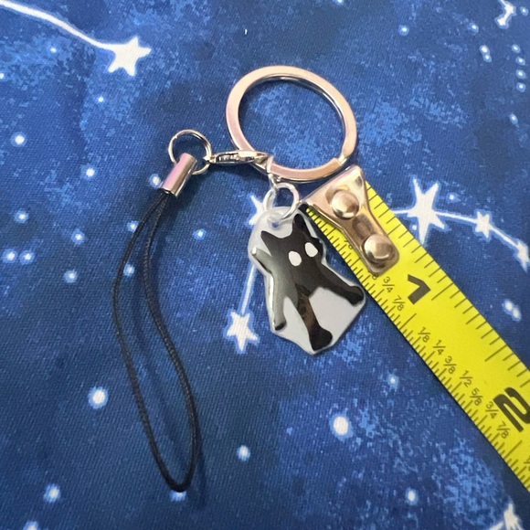 Handmade Black Cat Meme Keychain - Picture 4 of 4